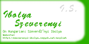 ibolya szeverenyi business card